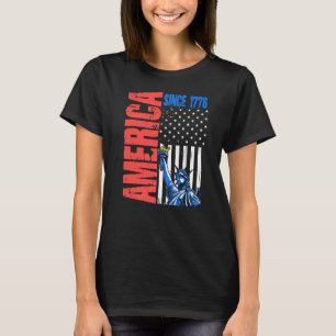 T-shirt America Drapeau 1776 Statue Liberty 4 Juillet Indé