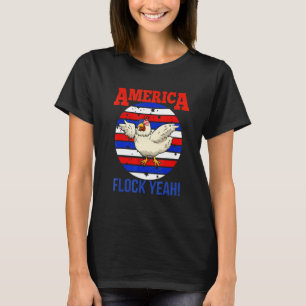 T-shirt America Flock Yeah Poulet Lunettes de soleil Drap