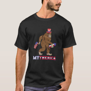 T-shirt America Gorilla Rocket Drapeau américain patriotiq