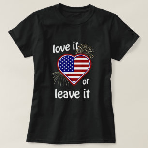T-shirt America Love it or Leave it Heart Flag