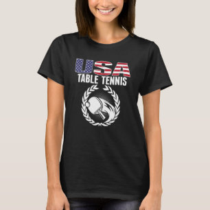 T-shirt America Table Tennis USA Drapeau Ping Pong Support