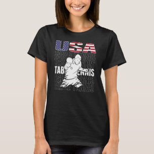 T-shirt America Table Tennis USA Drapeau Support Pong T