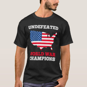 T-shirt America Undefeated World War Champions Us Flag 4th