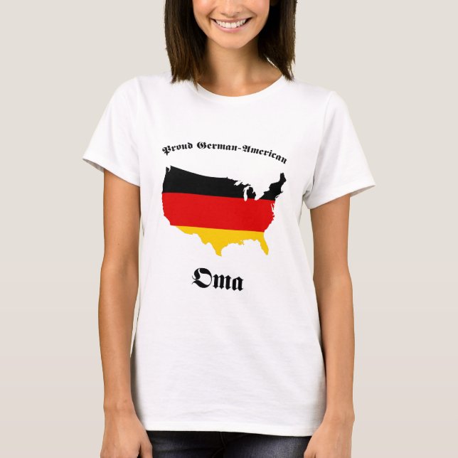 T-shirt Américain allemand Oma - mamie - grand-mère (Devant)