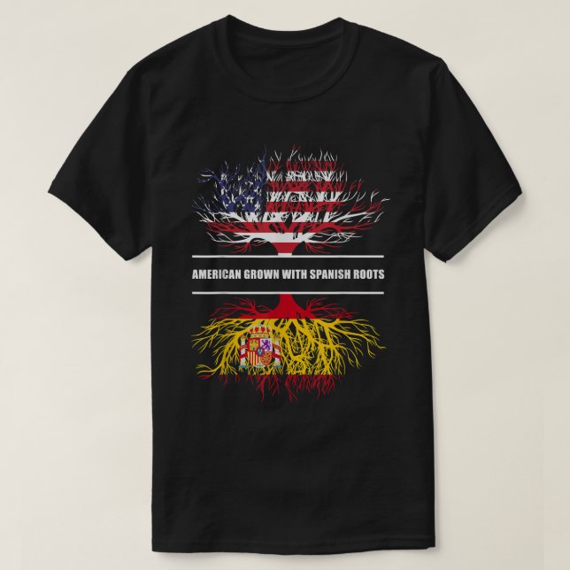 T-shirt américain aux racines espagnoles  Espagne  (Design devant)