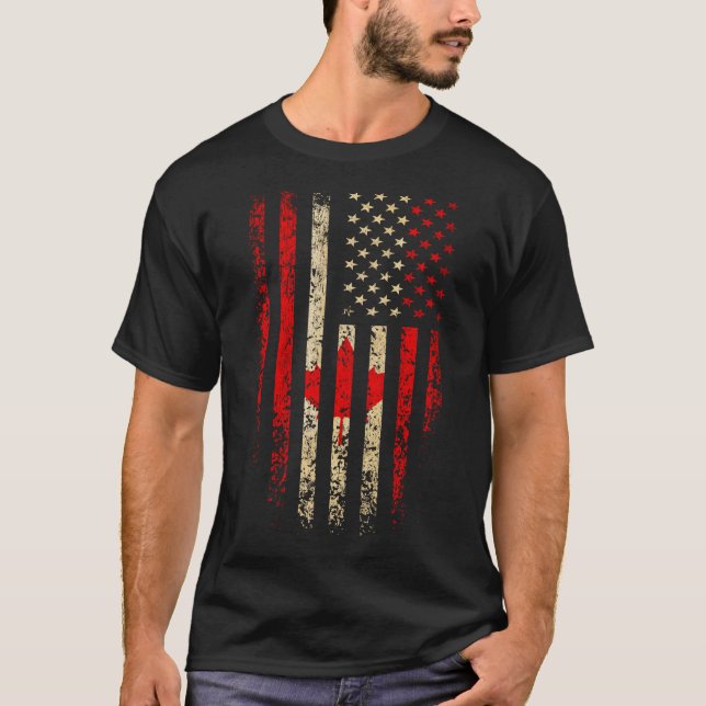 T-shirt Américain canadien (Devant)