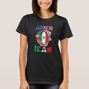 T-shirt Américain Cultivé Mexicain Racines Moitié Mexicain