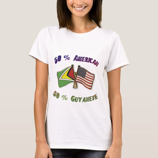 T-shirt Américain de 50% 50% Guyanais (Devant)