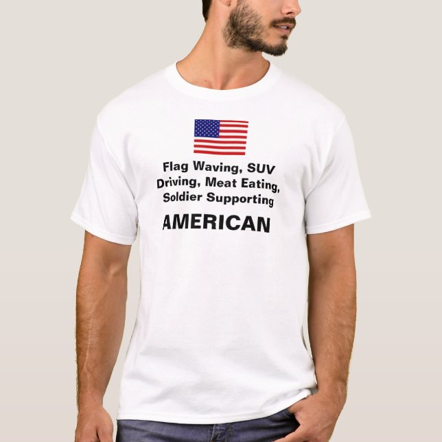 T-shirt Américain de ondulation de drapeau (Devant)