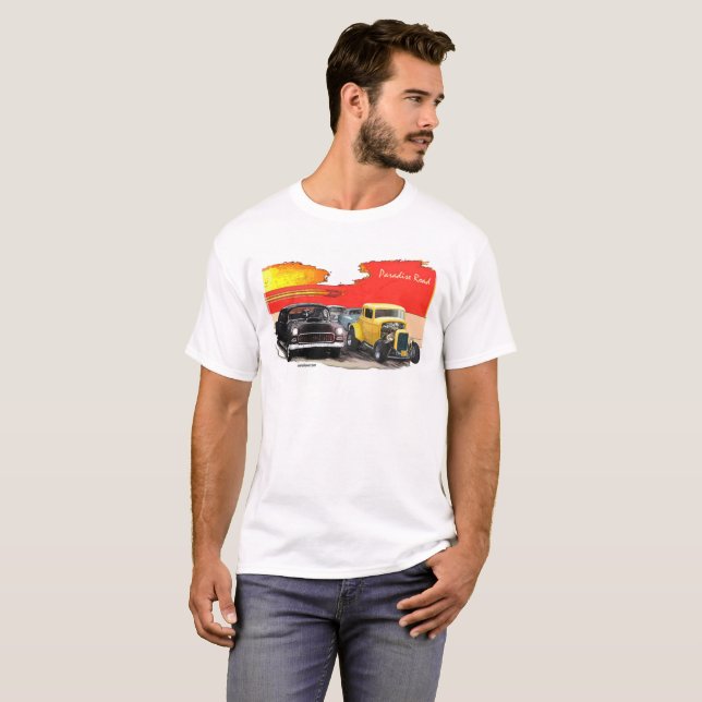T-shirt américain de "Paradise Road" de graffiti (Devant entier)