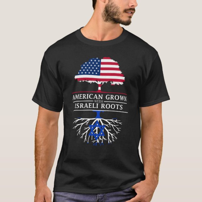 T-shirt Américain développé avec la conception de l'Israël (Devant)