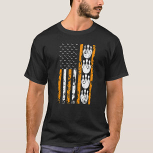 T-shirt Américain Drapeau Bowling Halloween Costume Hommes