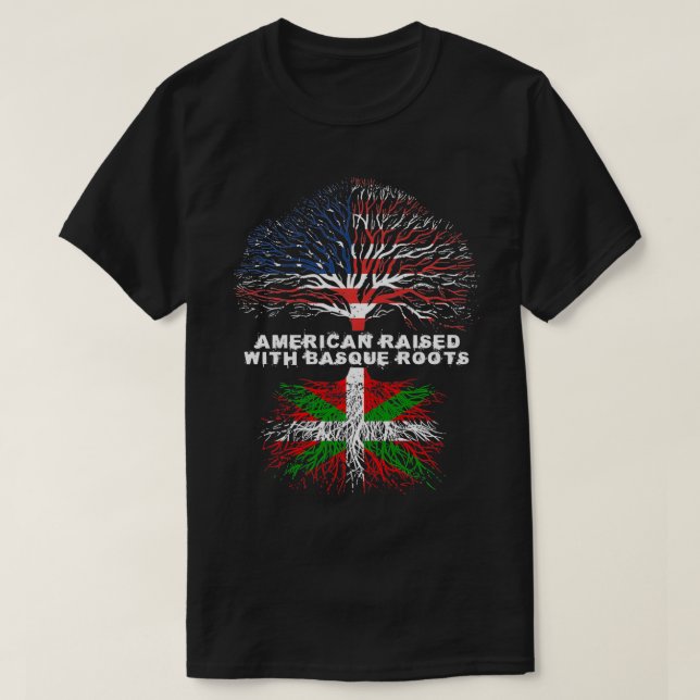 T-shirt Américain élevé avec basques basques Roots basques (Design devant)