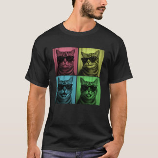 T-shirt Américain mignon amateur de chat à poil court Art