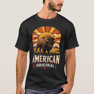 T-shirt Américain Original Bison Buffle Vintage