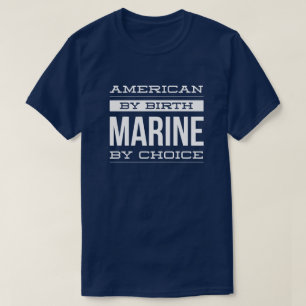 T-shirt Américain par la naissance, marine par choix