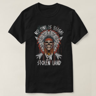 T-shirt Américain - Personne N'Est Illégal Sur Des Terre