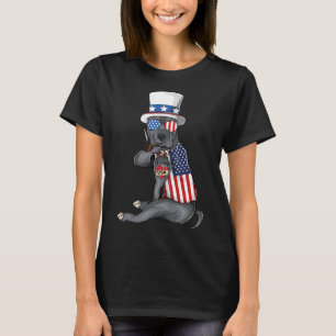 T-shirt Américain Pitbull Chien Merica 4 juillet Américain