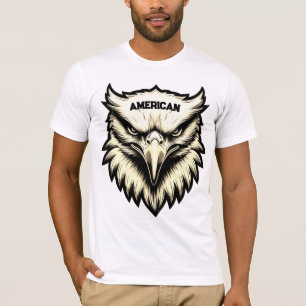 T-shirt américain sur mesure à la tête d'aigle de 