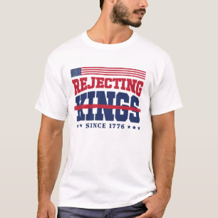 T-shirt Américains Rejetant les Rois Depuis 1776 Rouge Bla