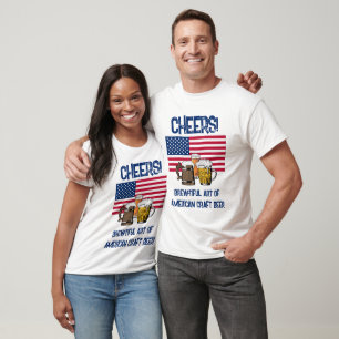 T-shirt AMÉRICAINS USA Salutations ! Bière artisanale