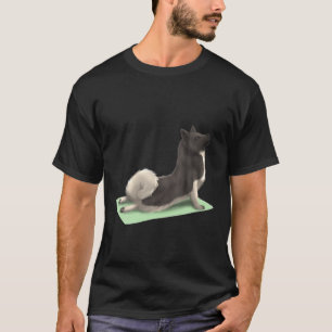 T-shirt American Akita Chien Yoga Pose Méditation Zen Work