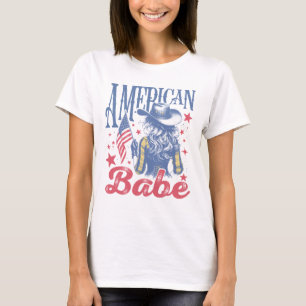 T-shirt American Babe Cowgirl en Casquette 4 juillet patri