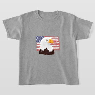 T-shirt American Bald Eagle and Flag - transparent.