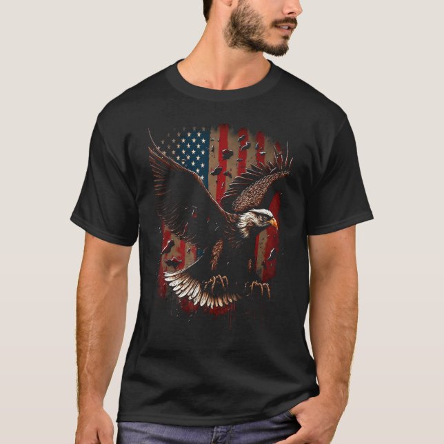 T-shirt American Bald Eagle Eyes Pays 2 (Devant)
