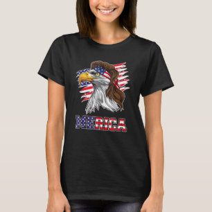 T-shirt American Bald Eagle Mullet 4 juillet drôle Usa P