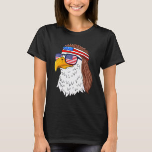 T-shirt American Bald Eagle Mullet 4 juillet Patriot améri