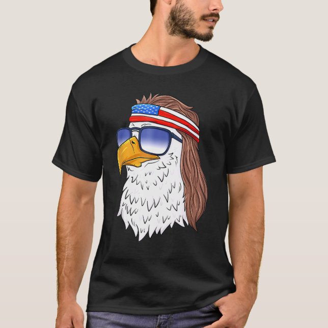 T-shirt American Bald Eagle Mullet 4 juillet Patriot améri (Devant)