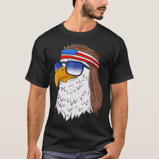 T-shirt American Bald Eagle Mullet 4th Of July Funny USA a