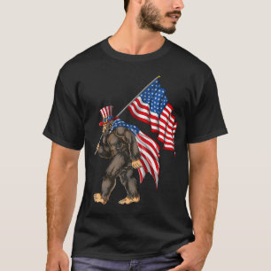 T-shirt American Bigfoot Fireworks 4 juillet Sasquatch