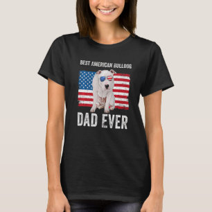 T-shirt American Bulldog Dad American Flag Dog Propriétair