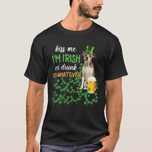 T-shirt American Bulldog Kiss Me Je suis Irlandais, Irland (Devant)