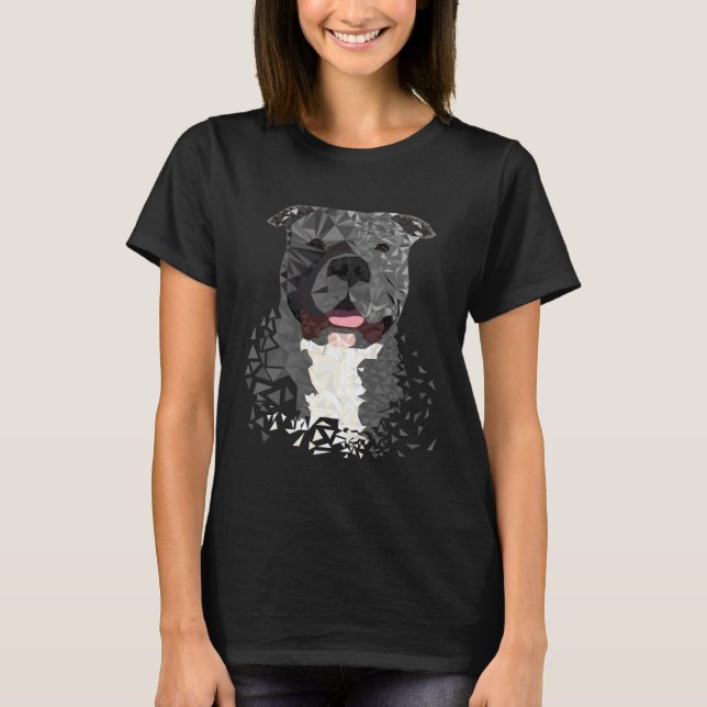 T-shirt American Bully XL Without Cuped Ears Polygon (Devant)
