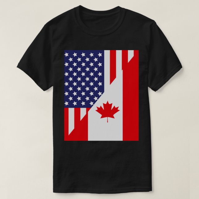 T-shirt American Canadian Friendship US Flag Canada (Design devant)