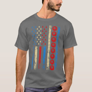T-shirt American Cue Sports Flag Athletic Billiards friend