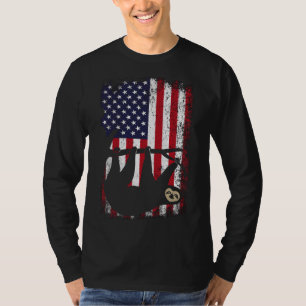 T-shirt American Deer Sloth Patriotic Vintage Sloth Amériq