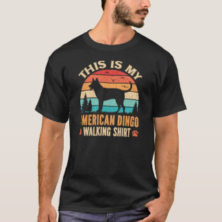T-shirt American Dingo Dog Walking Dad Sunset Silhouette