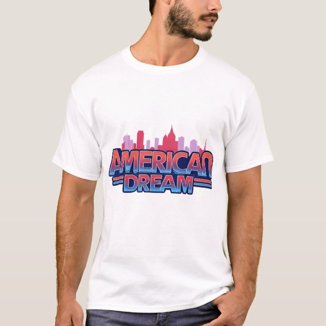 T-shirt AMERICAN DREAM 2.0’ — futuristic chrome letters (Devant)