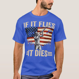 T-shirt American Duck Hunter S'Il Vole Il Mort USA Duck