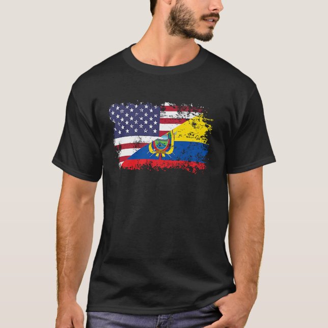 T-shirt American Ecuador Flag (Devant)
