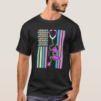 American Eggs Drapeau Stethoscope Bunny Infirmière