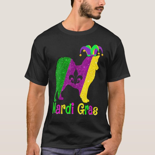 T-shirt American Eskimo Dog Lover Mardi Gras Carnival Jest (Devant)