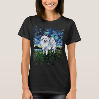 T-shirt American Eskimo Japonais Spitz Starry Night Dog Ar