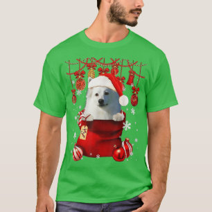 T-shirt American Eskimo Snow Ball Dog in Pocket Bag Winte