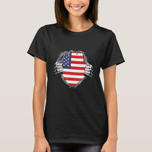 T-shirt American flag (Devant)