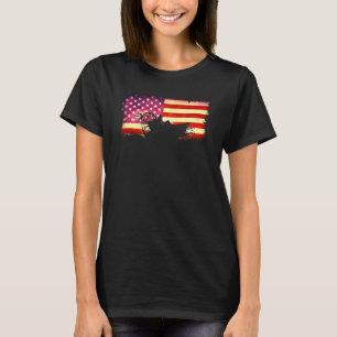 T-shirt American Flag Airboat Captain Racing Tour Amérique